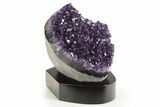 Deep Purple Amethyst Geode With Wood Base - Uruguay #342734-1